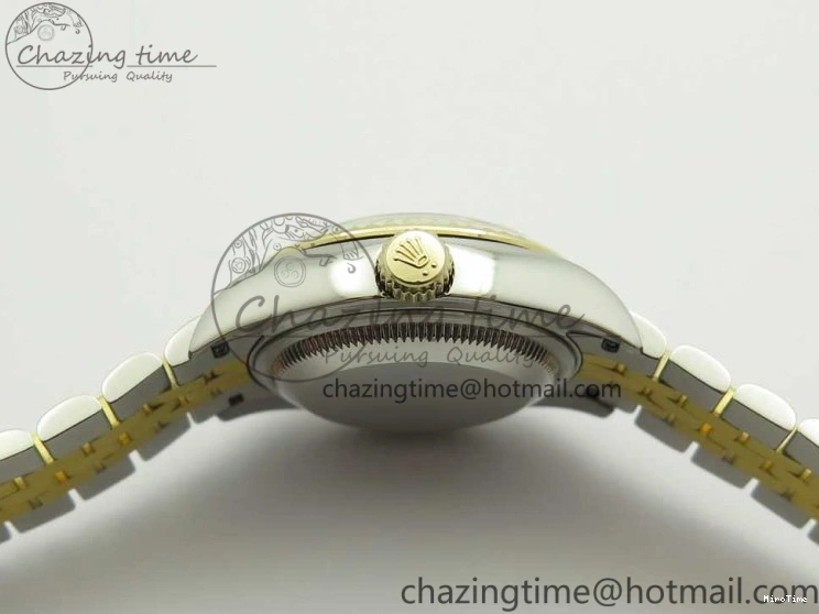 MiroTime 0311 Supportive DateJust 28mm Wrapped SS YG Best Edition Gold Dial Crystal Markers on Wrapped SS YG Bracelet ETA 3344